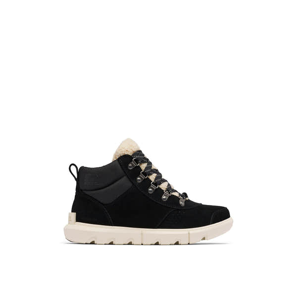 Sorel Explorer Next™ Hiker 010 Ladies Black & Seasalt Suede Waterproof Lace Up Ankle Boots-elevate your sole