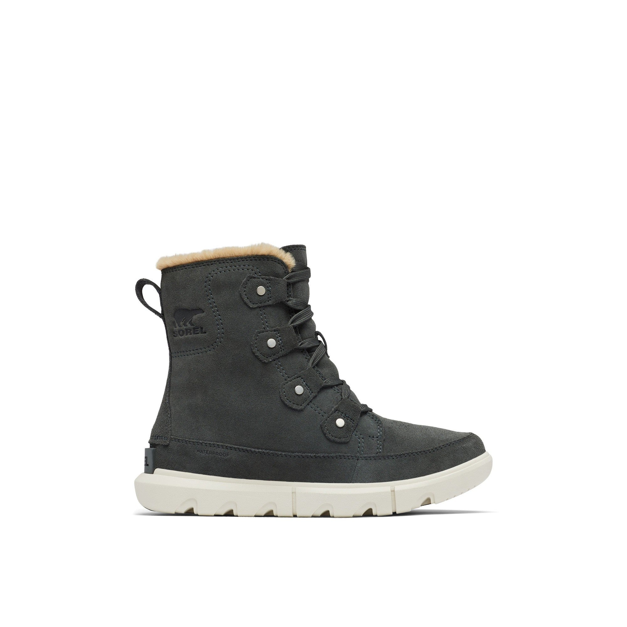 Sorel Explorer Next™ Joan 028 Ladies Grill & Fawn Suede Waterproof Lace Up Ankle Boots-elevate your sole