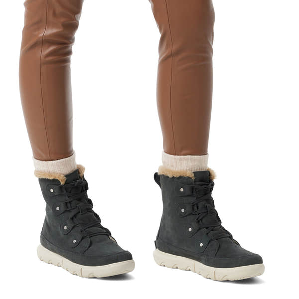 Sorel Explorer Next™ Joan 028 Ladies Grill & Fawn Suede Waterproof Lace Up Ankle Boots-elevate your sole