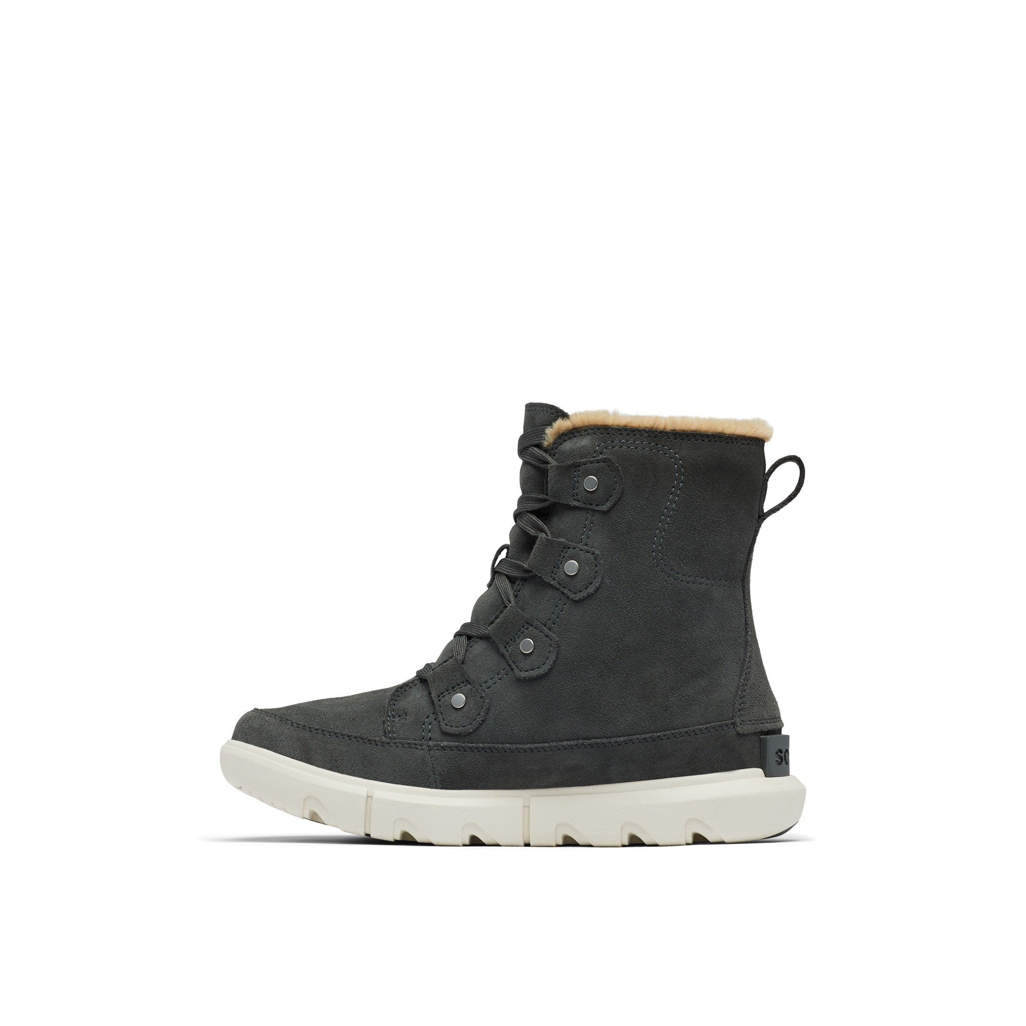 Sorel Explorer Next™ Joan 028 Ladies Grill & Fawn Suede Waterproof Lace Up Ankle Boots-elevate your sole