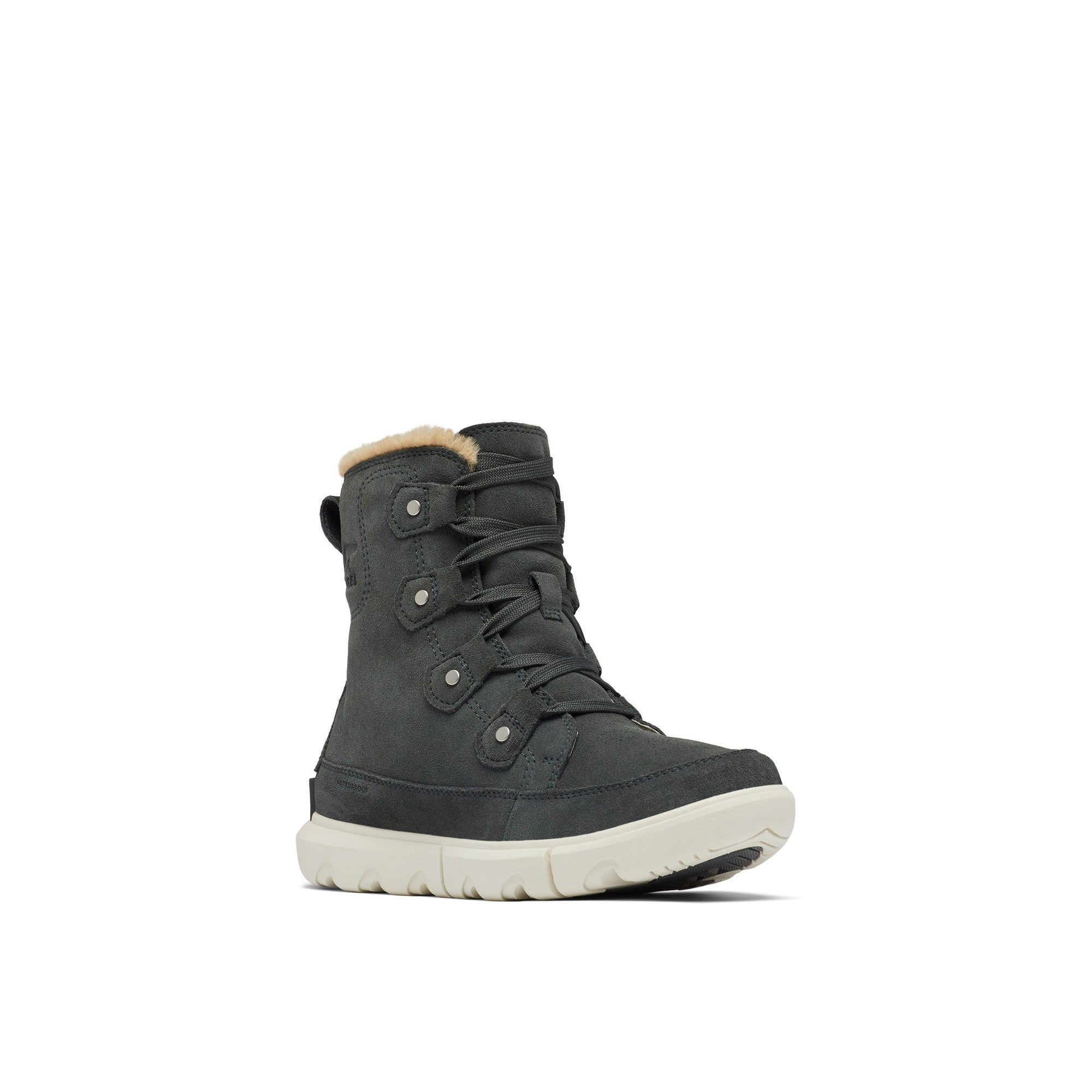 Sorel Explorer Next™ Joan 028 Ladies Grill & Fawn Suede Waterproof Lace Up Ankle Boots-elevate your sole