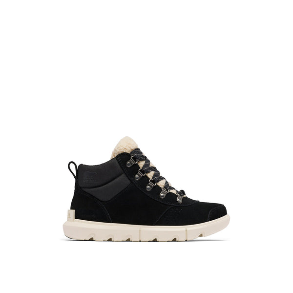 Sorel Explorer Next™ Hiker 010 Ladies Black & Seasalt Suede Waterproof Lace Up Ankle Boots-elevate your sole