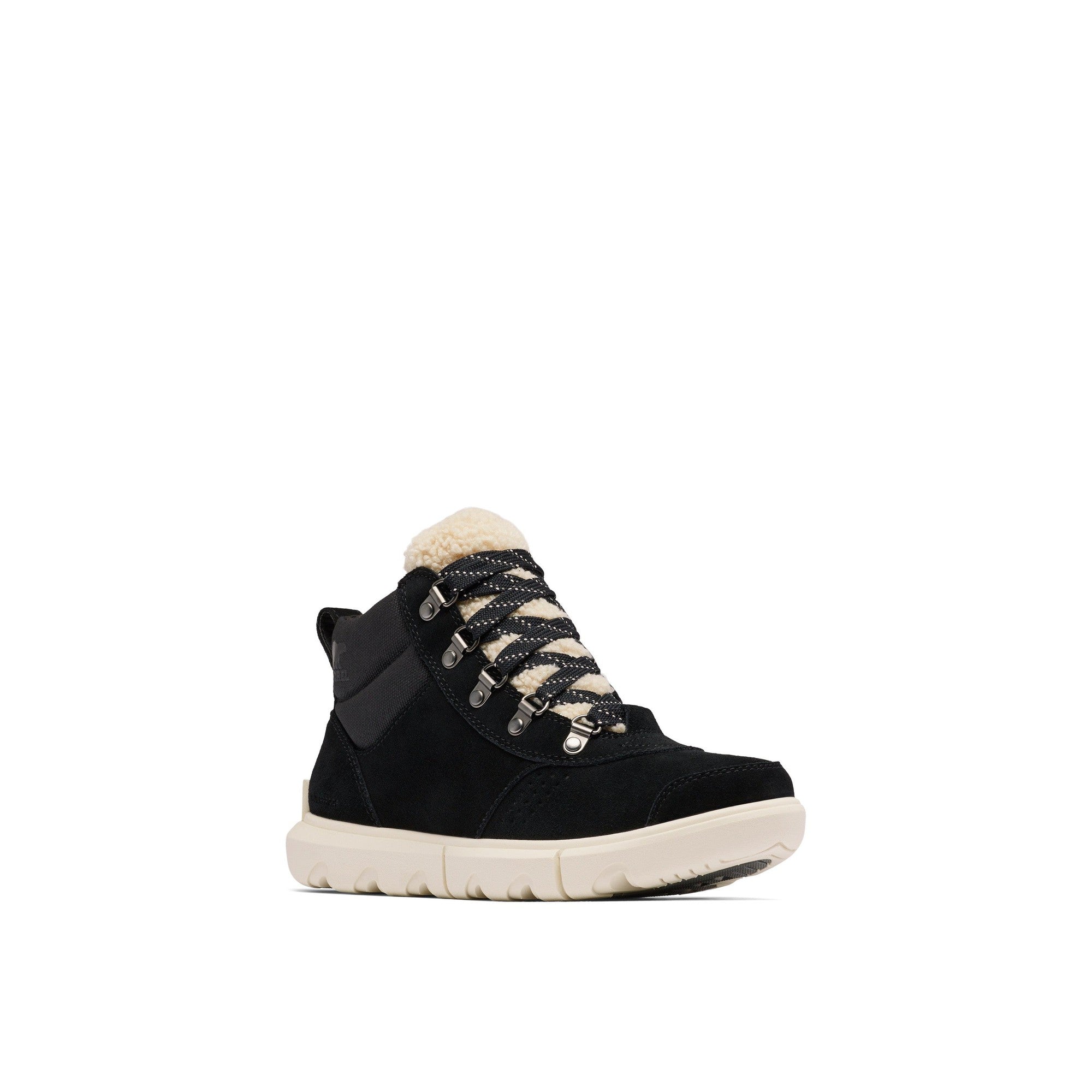 Sorel Explorer Next™ Hiker 010 Ladies Black & Seasalt Suede Waterproof Lace Up Ankle Boots-elevate your sole