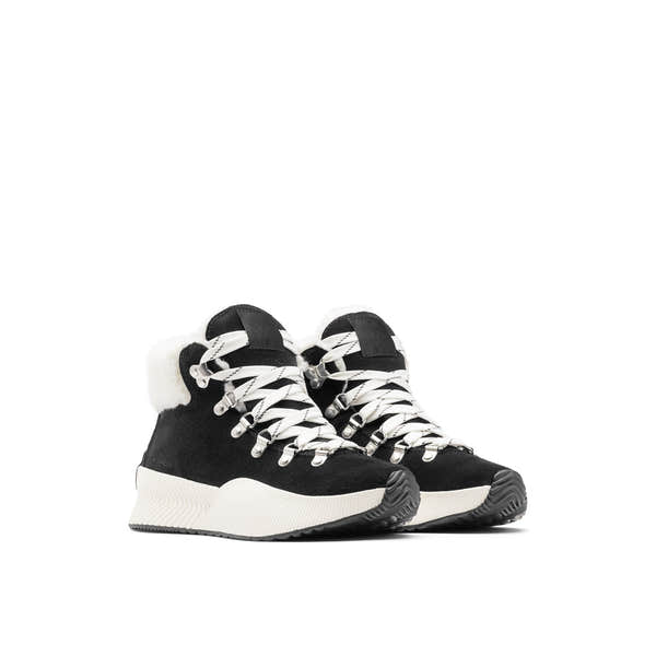 Sorel Out N About™ Iii Conquest 010 Ladies Black & Seasalt Suede Waterproof Lace Up Ankle Boots-elevate your sole
