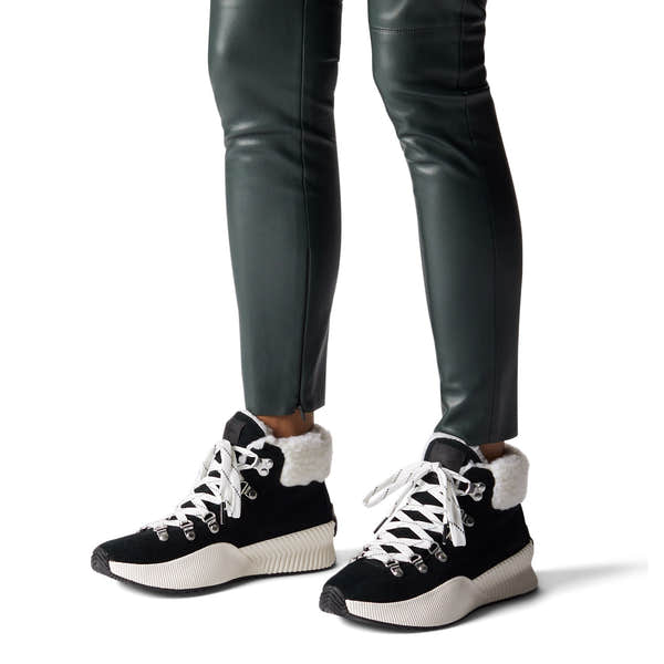Sorel Out N About™ Iii Conquest 010 Ladies Black & Seasalt Suede Waterproof Lace Up Ankle Boots-elevate your sole