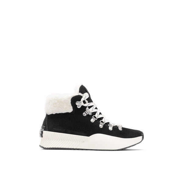 Sorel Out N About™ Iii Conquest 010 Ladies Black & Seasalt Suede Waterproof Lace Up Ankle Boots-elevate your sole