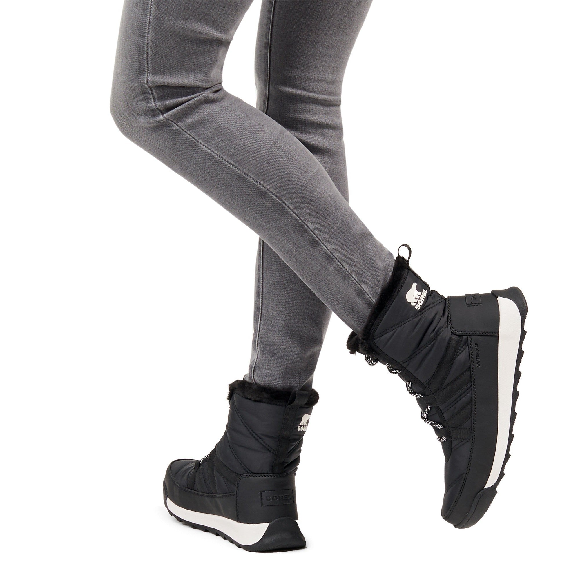 Sorel Whitney™ Ii Short Lace 010 Ladies Black Nylon Waterproof Lace Up Ankle Boots-elevate your sole