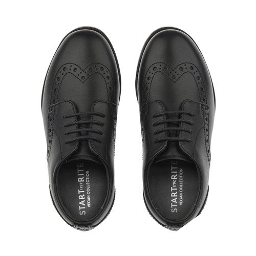 Start-Rite Brogue Pri Vegan 2745_4 Unisex Black Vegan Leather Lace Up School Shoes-elevate your sole