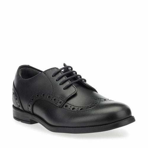 Start-Rite Brogue Pri Vegan 2745_4 Unisex Black Vegan Leather Lace Up School Shoes-elevate your sole