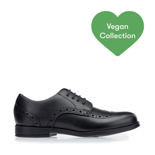 Start-Rite Brogue Pri Vegan 2745_4 Unisex Black Vegan Leather Lace Up School Shoes-elevate your sole