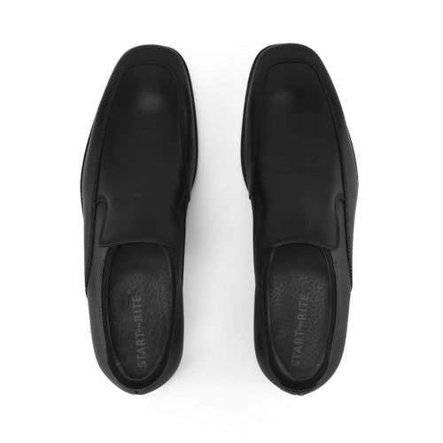Start-Rite College Boys Black Leather Slip On School Shoes-elevate your sole