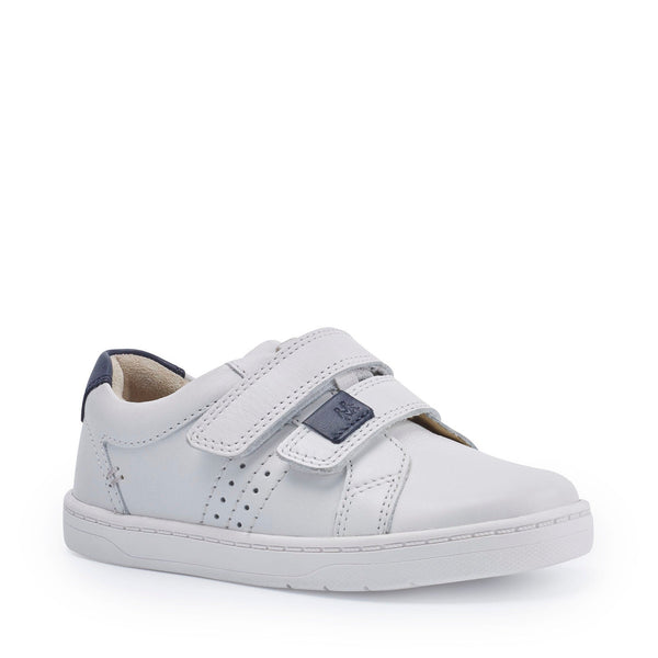 Start-Rite Explore 1742_4 Boys White Leather Touch Fastening Trainers-elevate your sole