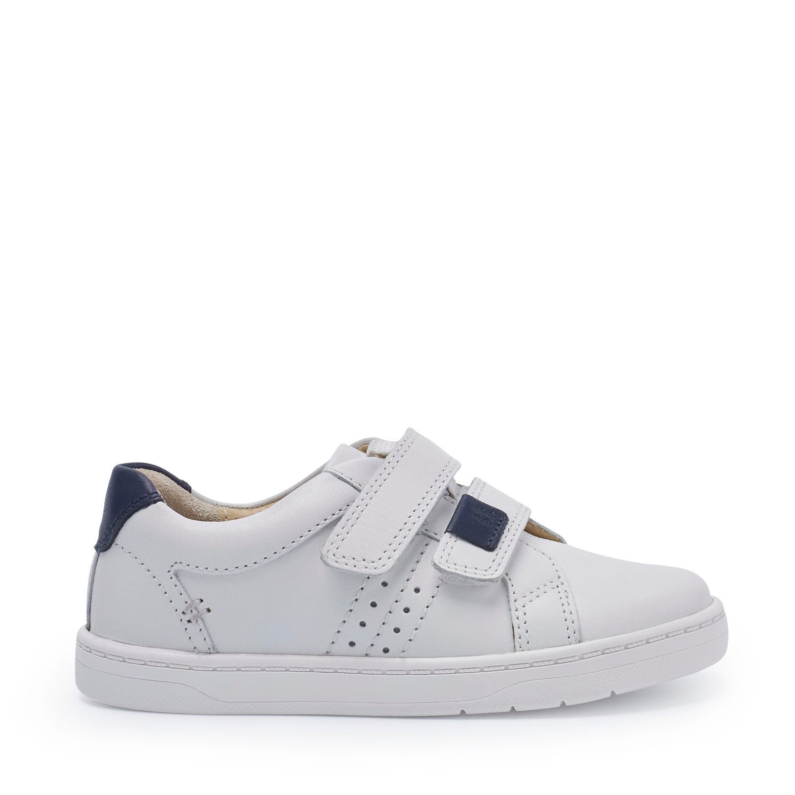 Start-Rite Explore 1742_4 Boys White Leather Touch Fastening Trainers-elevate your sole
