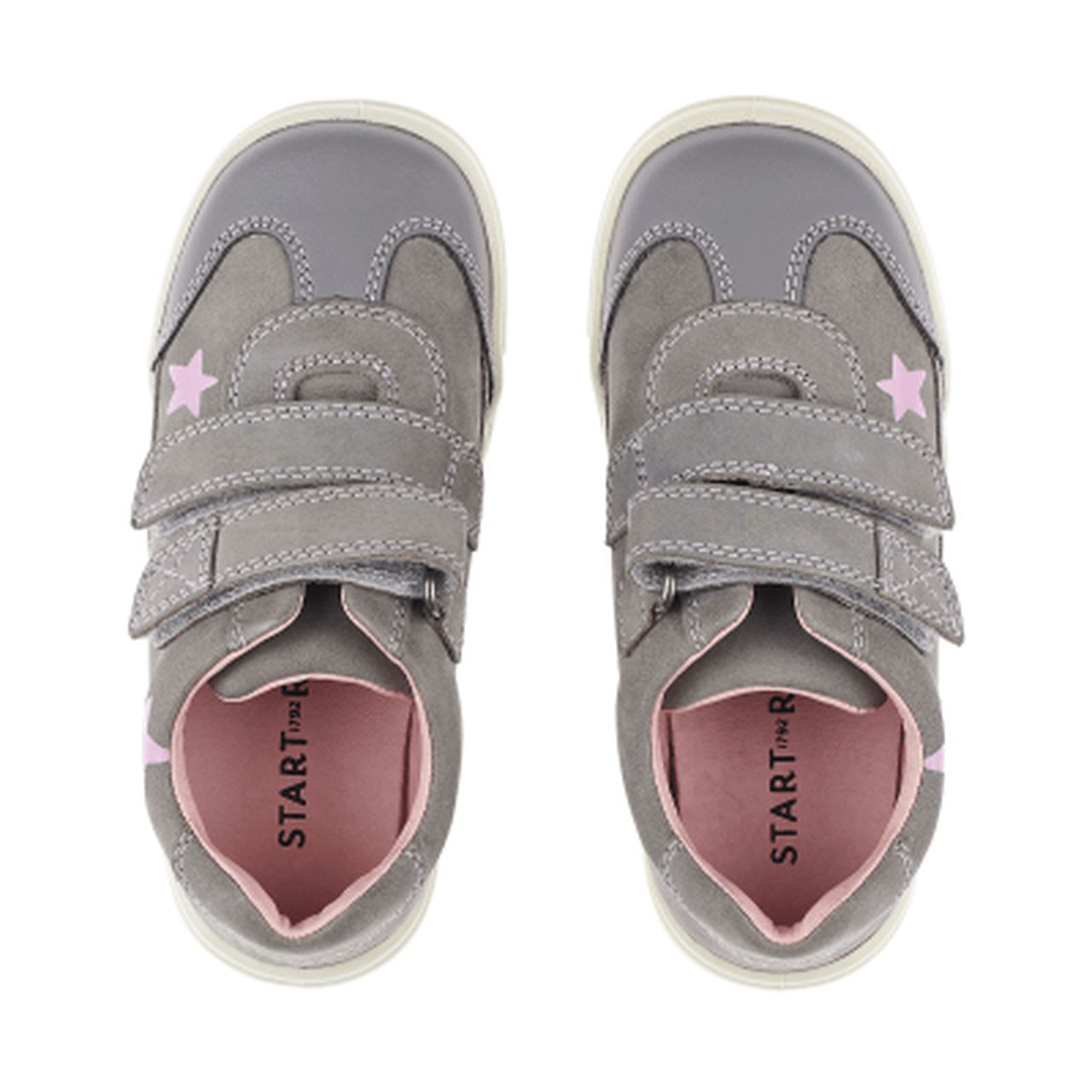 Start-Rite Galaxy 1735-5 Girls Grey Nubuck Pink Stars Pre School Shoe-elevate your sole
