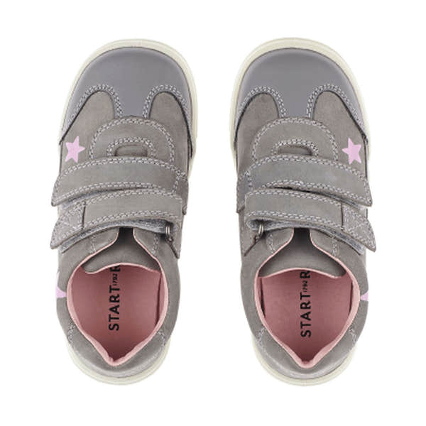 Start-Rite Galaxy 1735-5 Girls Grey Nubuck Pink Stars Pre School Shoe-elevate your sole