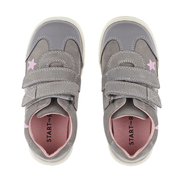 Start-Rite Galaxy 1735-5 Girls Grey Nubuck Pink Stars Pre School Shoe-elevate your sole