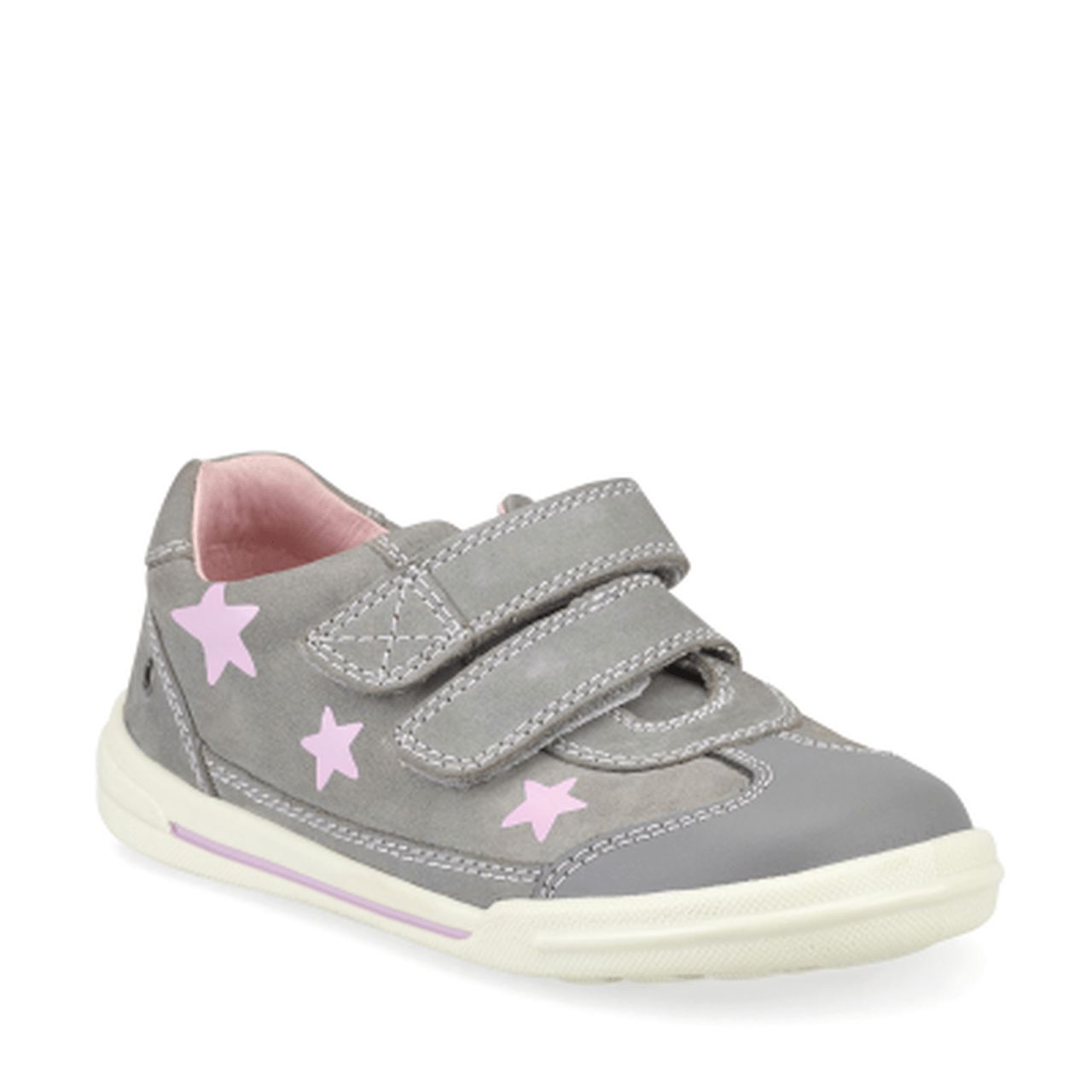 Start-Rite Galaxy 1735-5 Girls Grey Nubuck Pink Stars Pre School Shoe-elevate your sole