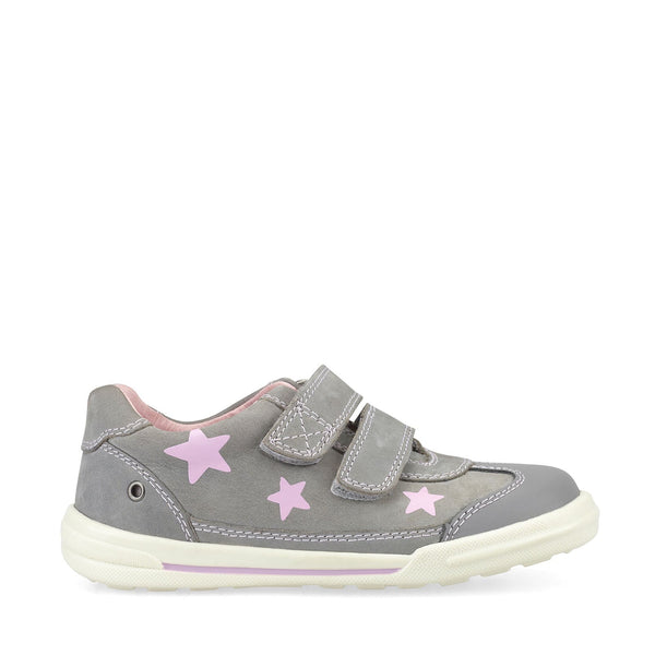 Start-Rite Galaxy 1735-5 Girls Grey Nubuck Pink Stars Pre School Shoe - elevate your sole