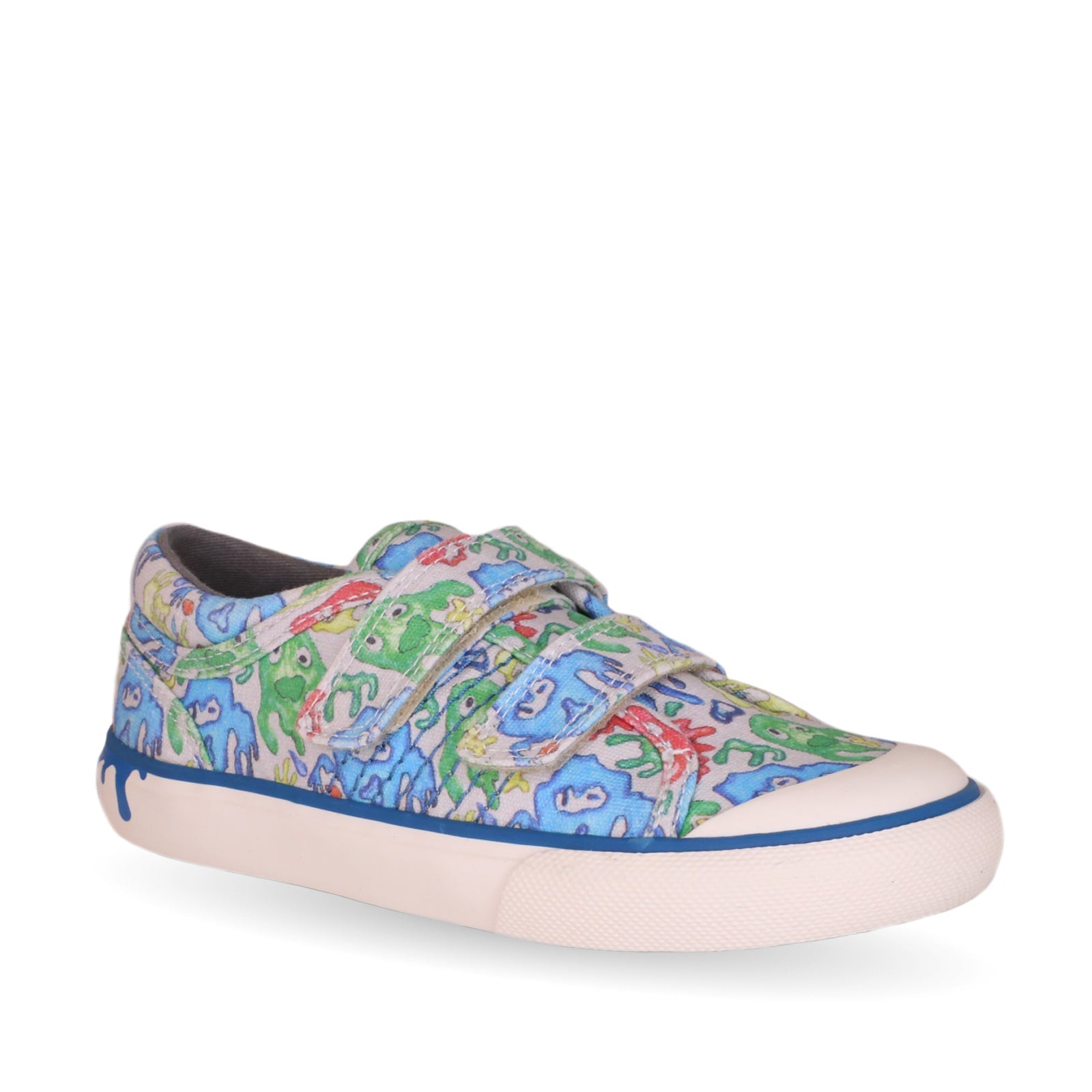 Start-Rite Slime 6187_5 Grey/Multi Monster Print Canvas Shoes - elevate your sole