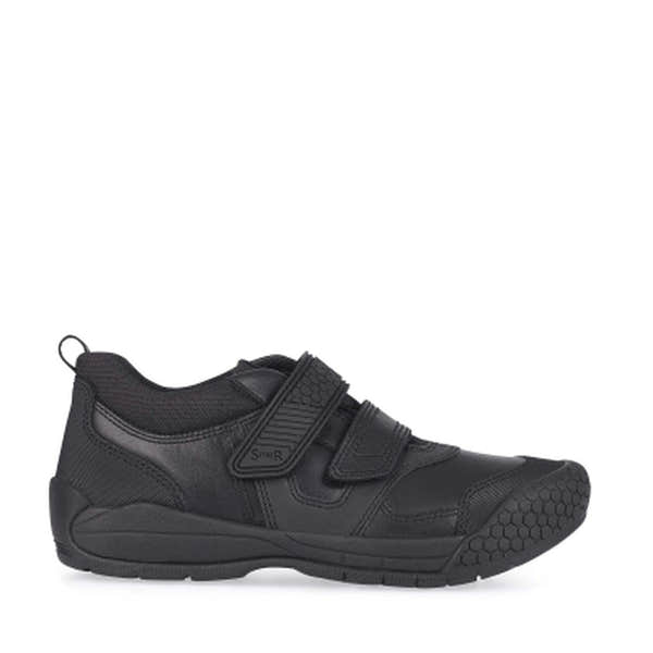 Start-Rite Strike 2793-7 Boys Black Leather Rip Tape Shoes-elevate your sole