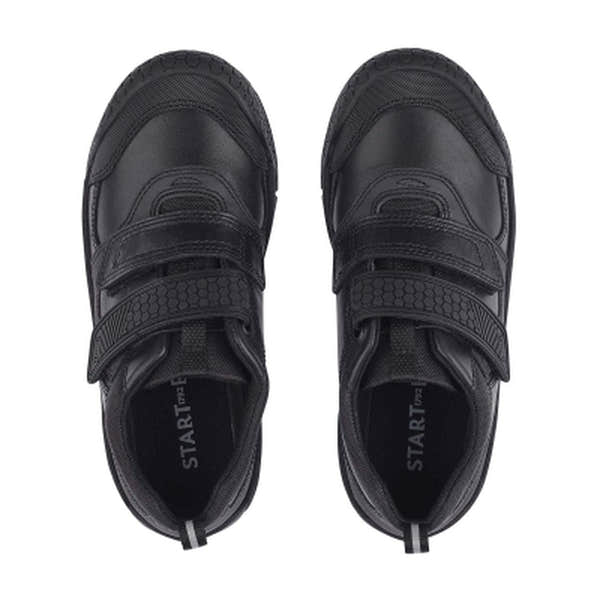 Start-Rite Strike 2793-7 Boys Black Leather Rip Tape Shoes-elevate your sole