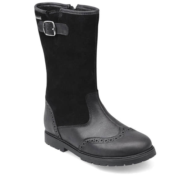 Start-Rite Toasty 1738_7 Girls Black Leather Side Zip Knee High Boots-elevate your sole