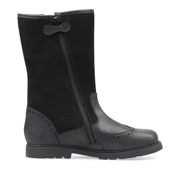 Start-Rite Toasty 1738_7 Girls Black Leather Side Zip Knee High Boots-elevate your sole