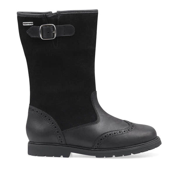 Start-Rite Toasty 1738_7 Girls Black Leather Side Zip Knee High Boots-elevate your sole