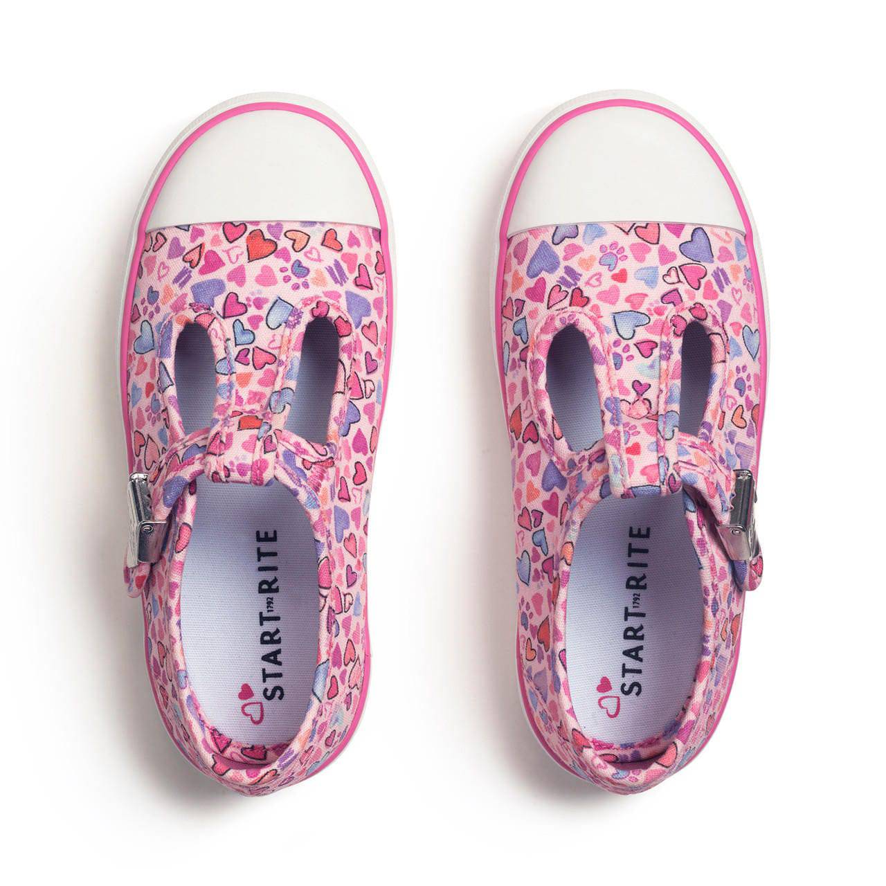 StartRite Sweets 6157_6 Girls Pink Heart Textile Vegan Buckle Shoes-elevate your sole