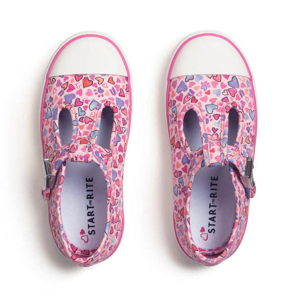 StartRite Sweets 6157_6 Girls Pink Heart Textile Vegan Buckle Shoes-elevate your sole