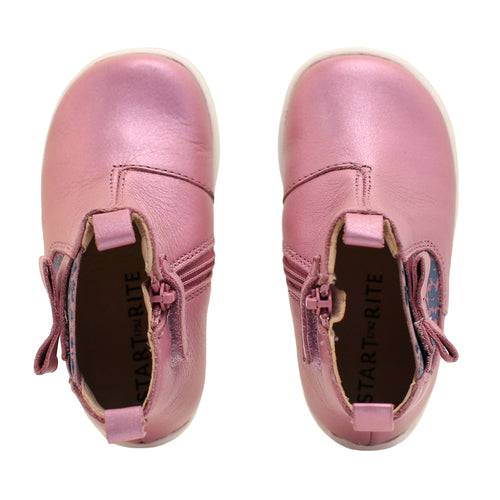 StartRite Wonderland 0789_6 Girls Mauve Iridescent Leather Side Zip Ankle Boots-elevate your sole