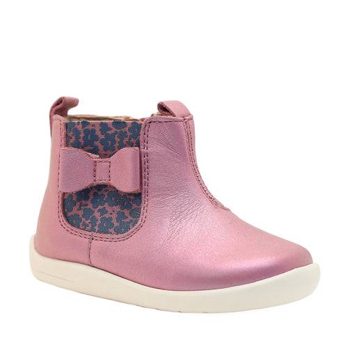 StartRite Wonderland 0789_6 Girls Mauve Iridescent Leather Side Zip Ankle Boots-elevate your sole