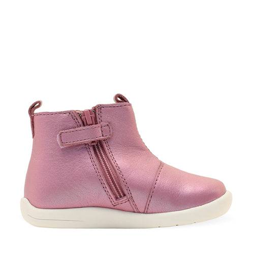 StartRite Wonderland 0789_6 Girls Mauve Iridescent Leather Side Zip Ankle Boots-elevate your sole
