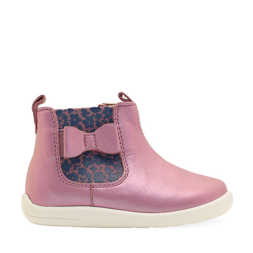 StartRite Wonderland 0789_6 Girls Mauve Iridescent Leather Side Zip Ankle Boots-elevate your sole