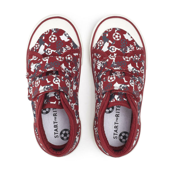 Start_Rite Kickabout 6200_1 Boys Red Football Touch Fastening Canvas Shoes-elevate your sole