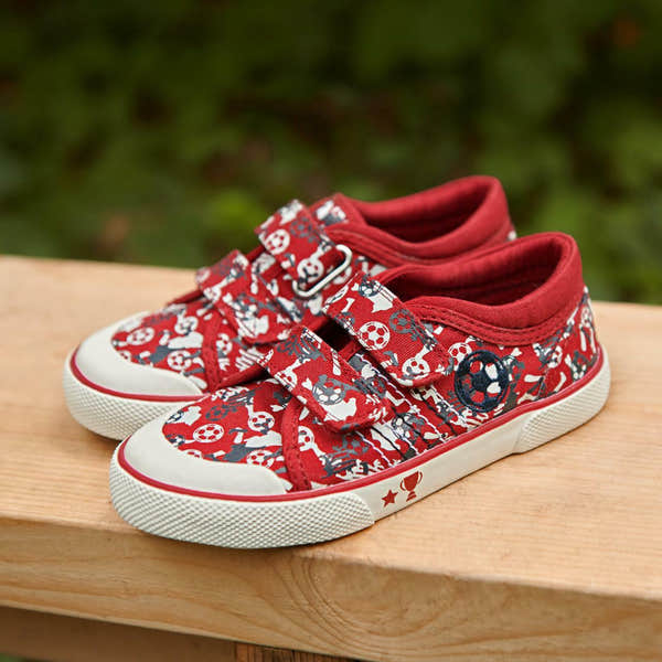 Start_Rite Kickabout 6200_1 Boys Red Football Touch Fastening Canvas Shoes-elevate your sole
