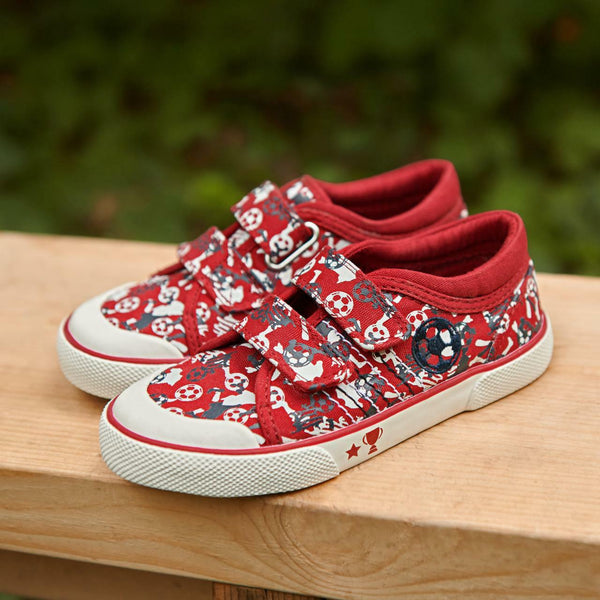 Start_Rite Kickabout 6200_1 Boys Red Football Touch Fastening Canvas Shoes-elevate your sole