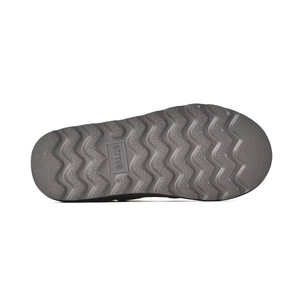 Strive Alaska chocolate brown suede slippers, outsole tread