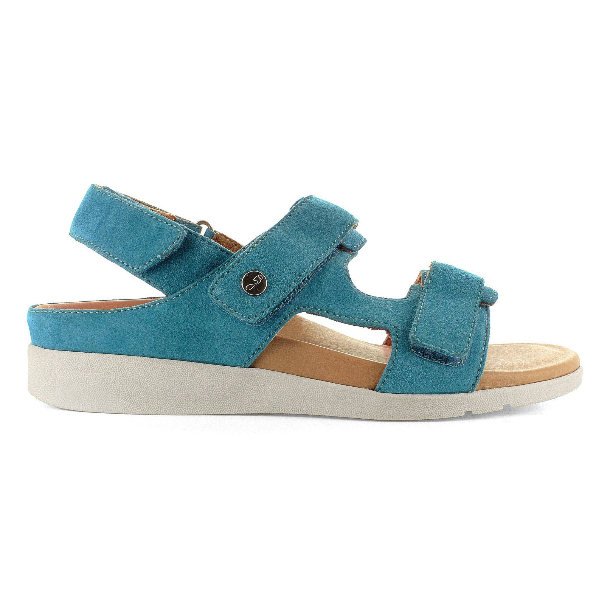 Strive Aruba II Ladies Teal Nubuck Arch Support Touch Fastening Sandals-elevate your sole