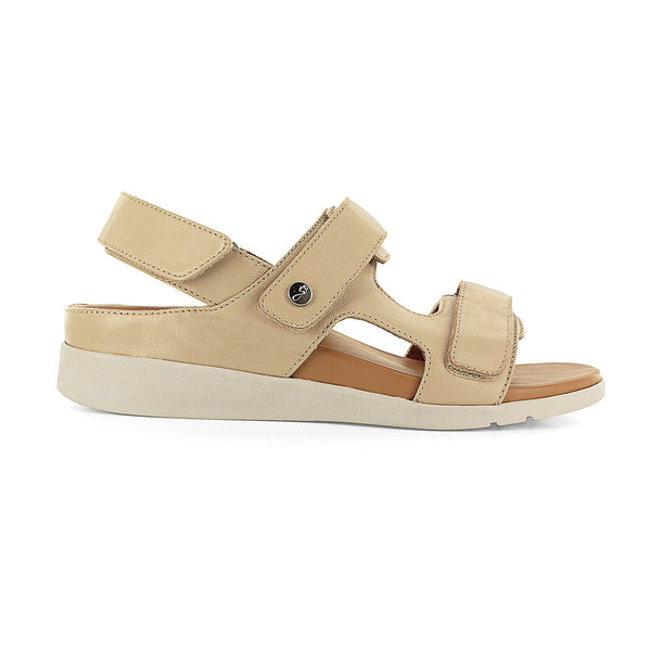 Strive Aruba Ladies Almond Leather Arch Support Touch Fastening Sandals-elevate your sole