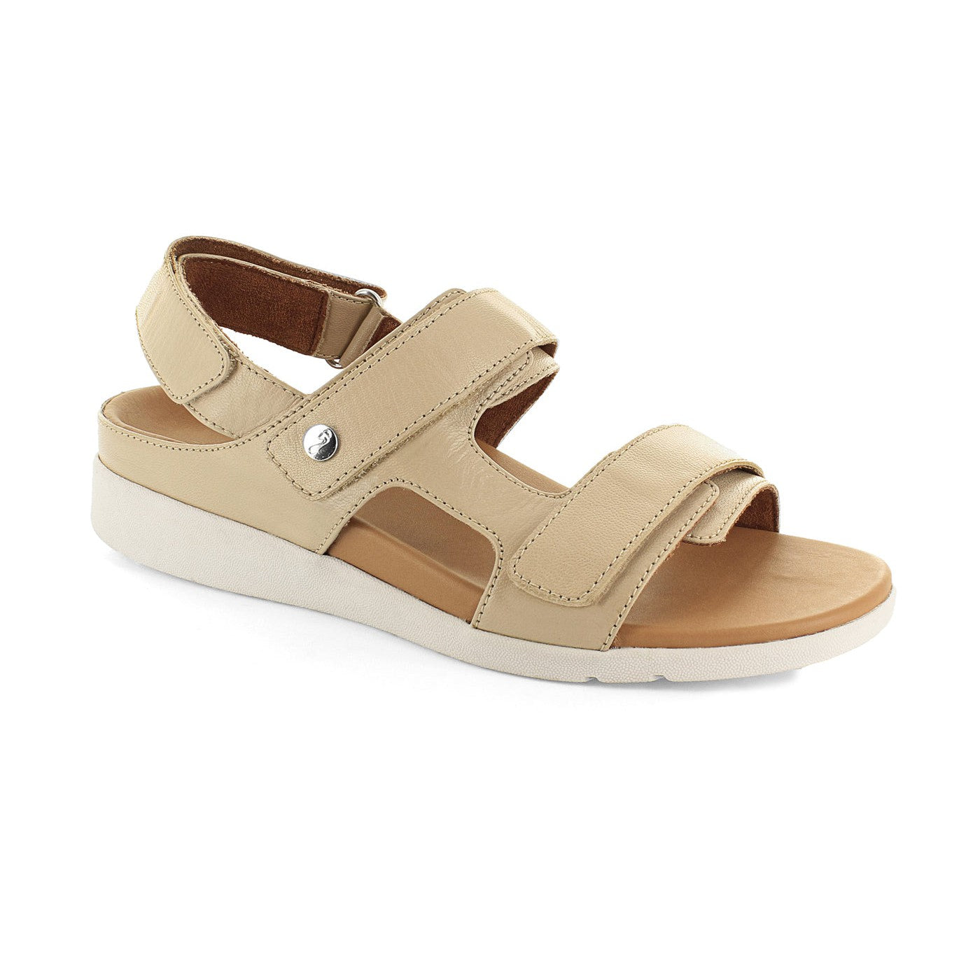Strive Aruba Ladies Almond Leather Arch Support Touch Fastening Sandals-elevate your sole