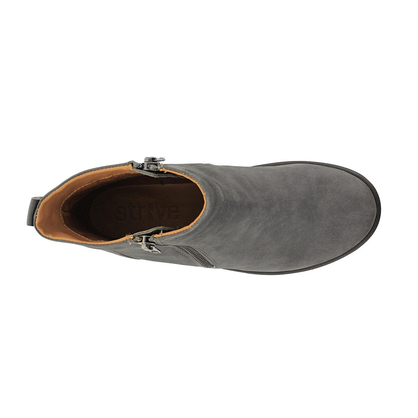 Strive Bamford II Ladies Dark Grey Leather Arch Support Twin Zip Ankle Boots-elevate your sole