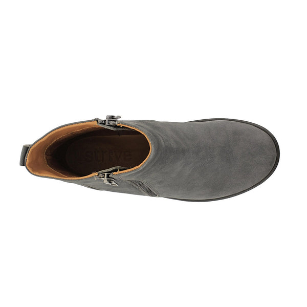 Strive Bamford II Ladies Dark Grey Leather Arch Support Twin Zip Ankle Boots-elevate your sole