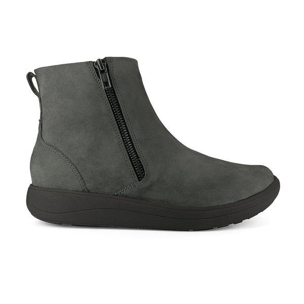 Strive Bamford II Ladies Dark Grey Leather Arch Support Twin Zip Ankle Boots-elevate your sole