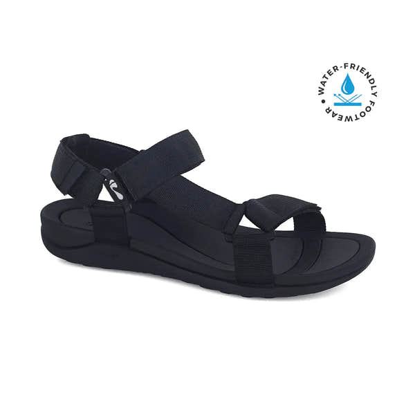 Strive Drift Ladies Black Arch Support Touch Fastening Sandals