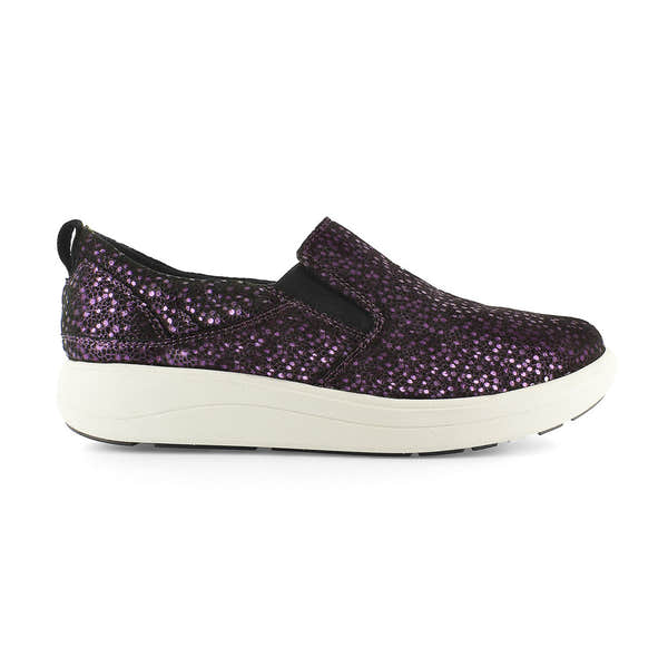 Strive Florida II Ladies Black Sparkle Textile Arch Support Slip On Shoes-elevate your sole