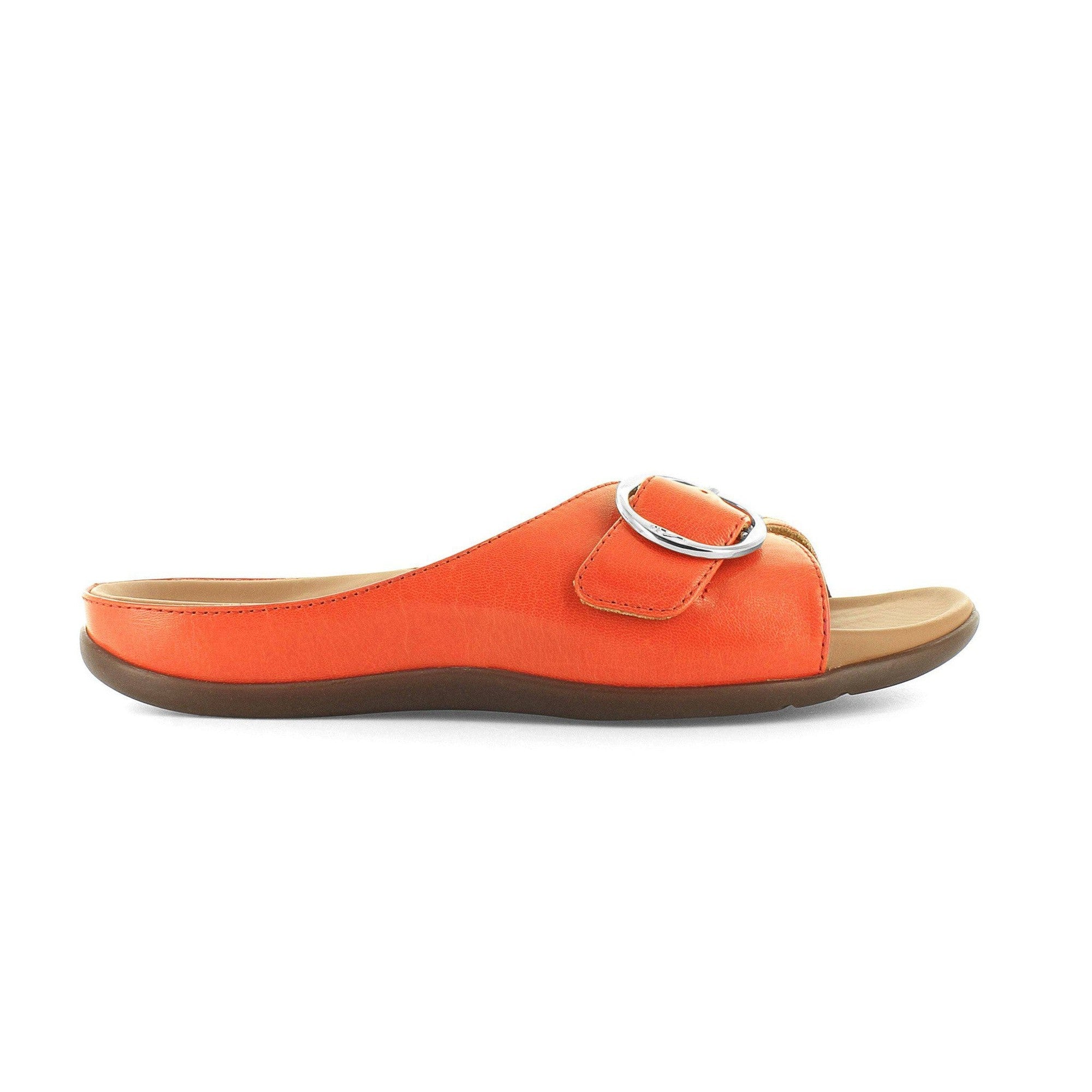 Strive Gavi II Ladies Orange Leather Arch Support Slip On Sandals-elevate your sole