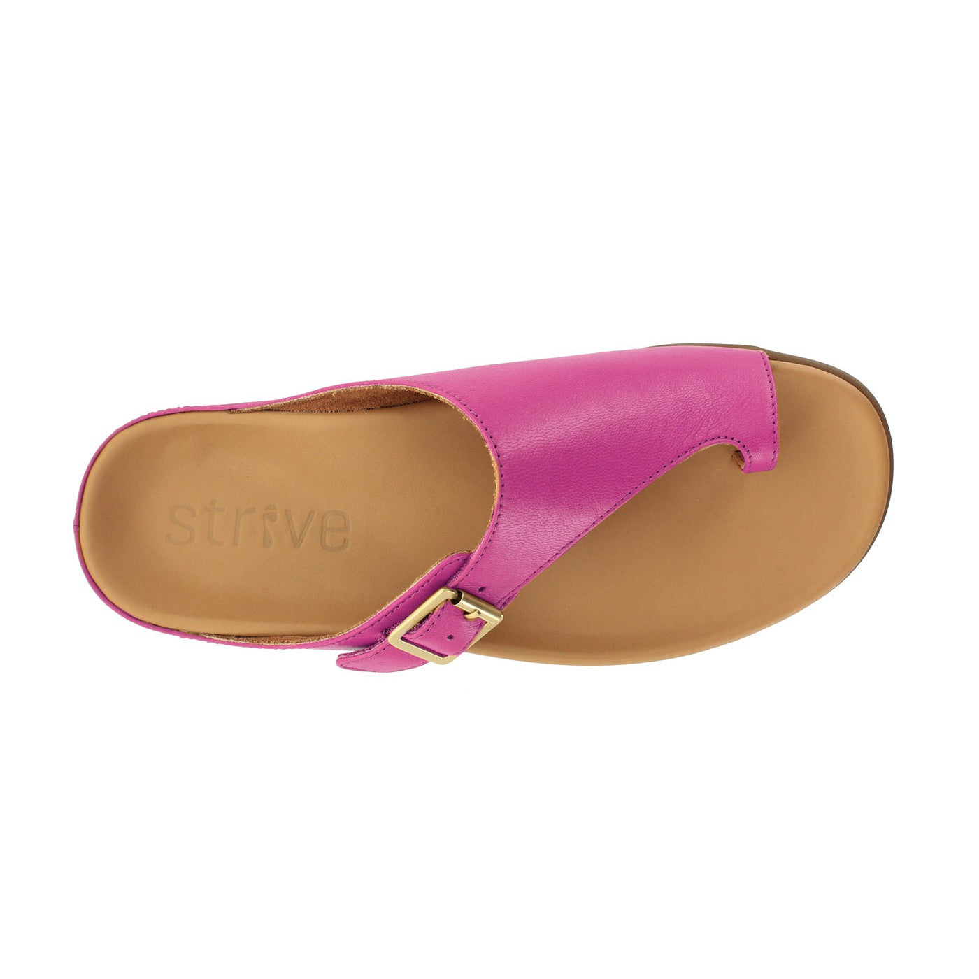 Strive Java Ladies Magenta Leather Arch Support Toe Post Sandals-elevate your sole