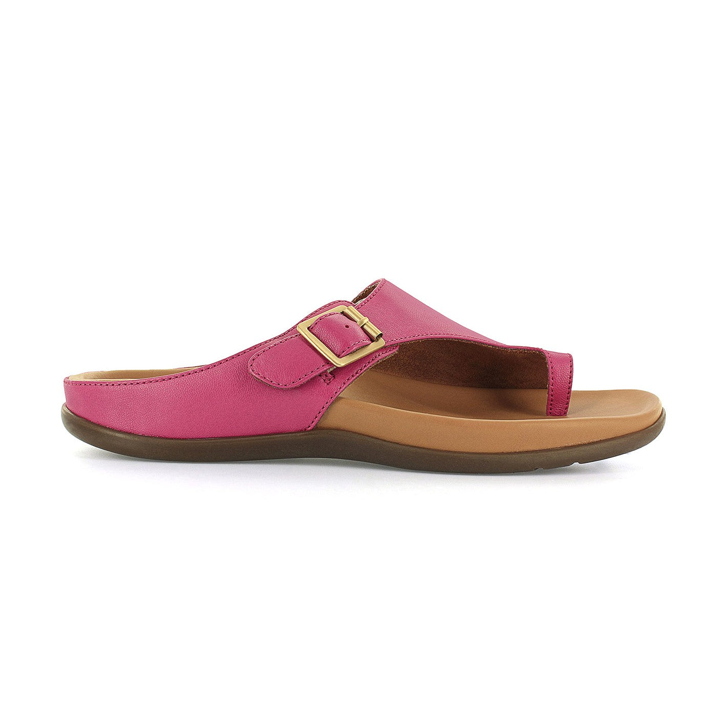 Strive Java Ladies Magenta Leather Arch Support Toe Post Sandals-elevate your sole