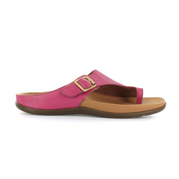 Strive Java Ladies Magenta Leather Arch Support Toe Post Sandals-elevate your sole